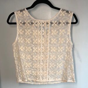 White mesh crop top